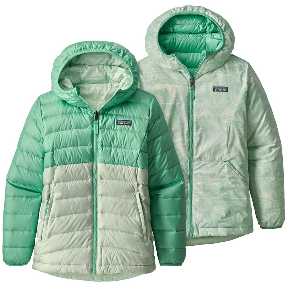 Patagonia girls reversible down sweater hoody size medium